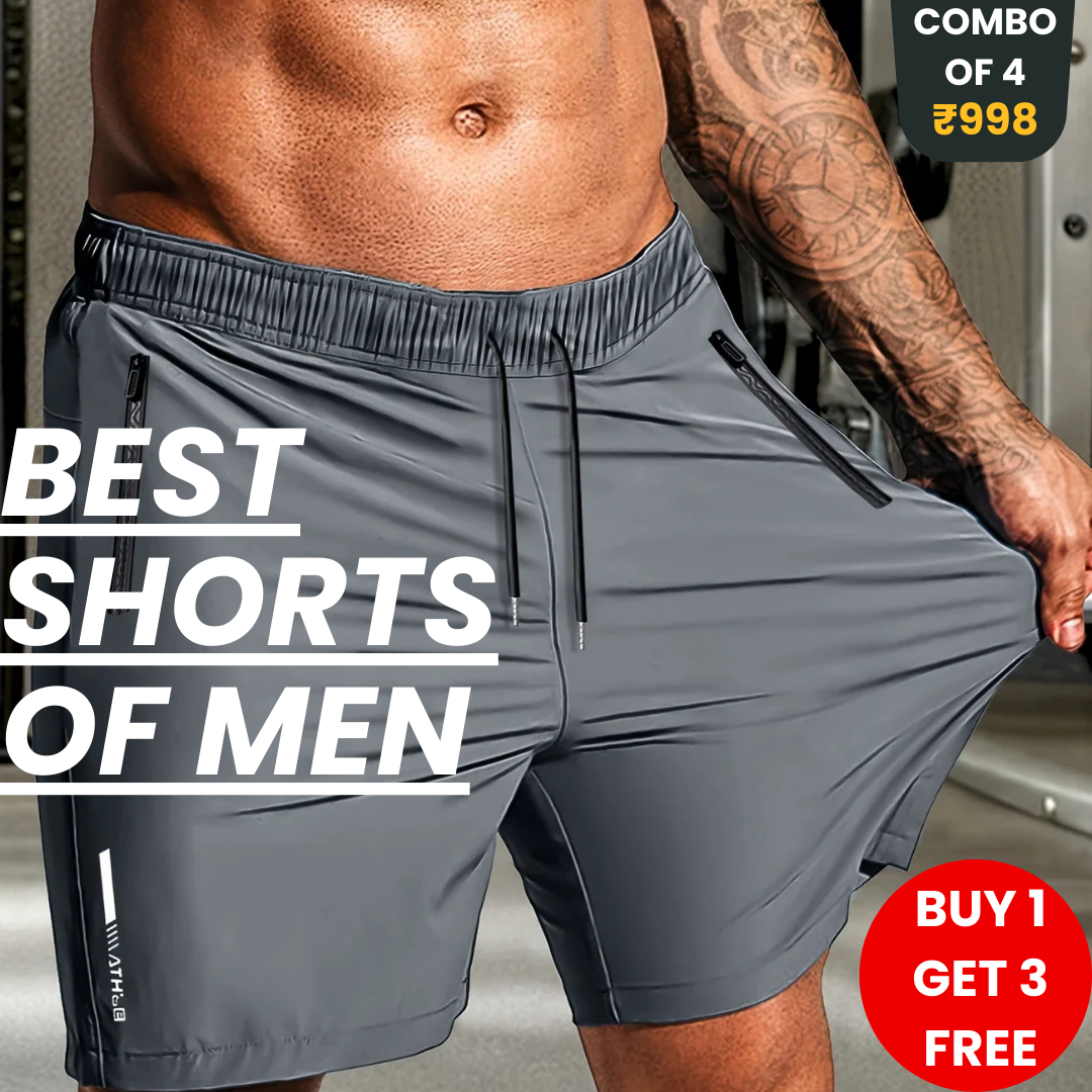 Premium Men’s StretchFit Cotton Shorts – Buy 1 Get 3 Free 🔥