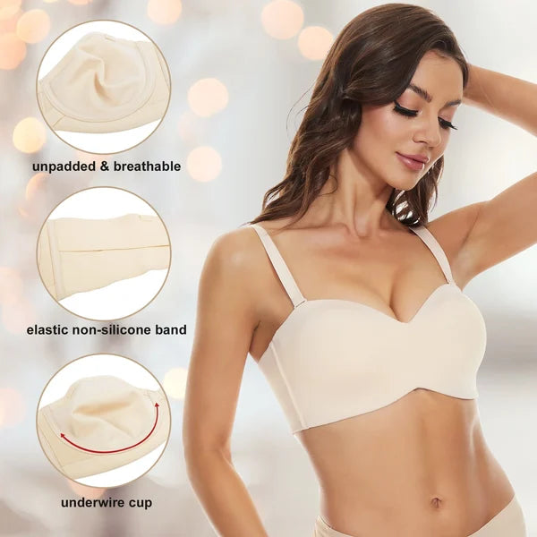 Full Support Seamless Strapless Convertible Bandeau Bra (Pack of 2)
