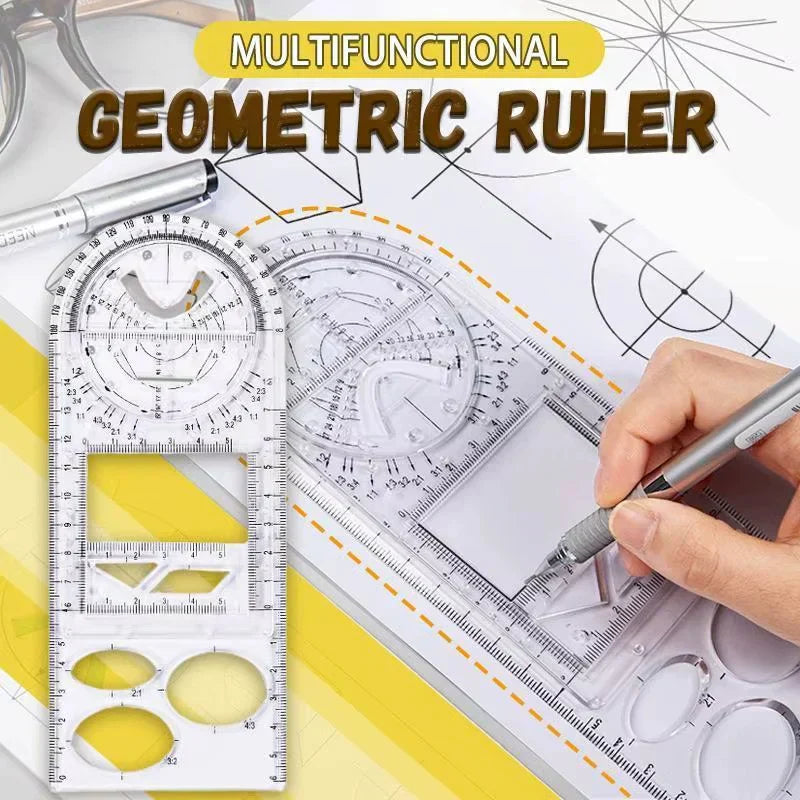 Multifunctional Geometry Ruler – Ideal for Math & Craftwork ⭐⭐⭐⭐⭐ (PACK OF 4)