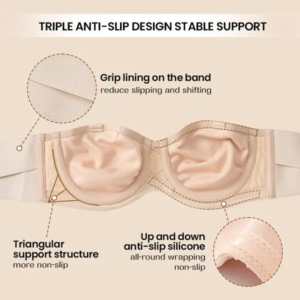 Full Support Seamless Strapless Convertible Bandeau Bra (Pack of 2)