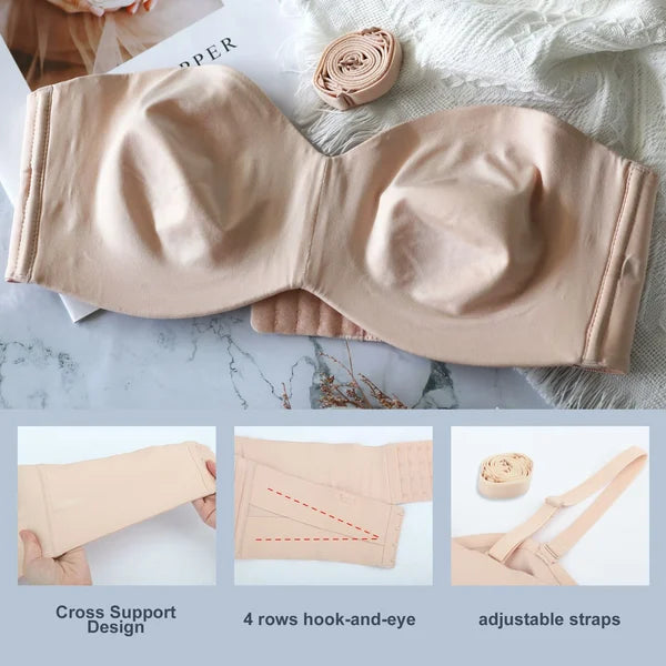 Full Support Seamless Strapless Convertible Bandeau Bra (Pack of 2)