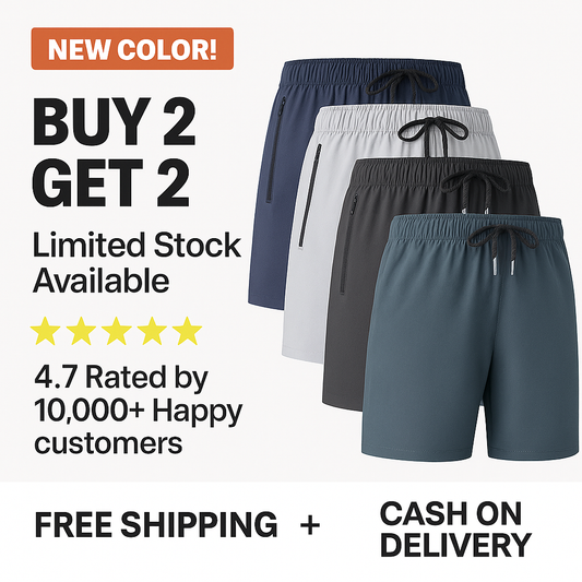 Premium Men’s StretchFit Cotton Shorts – Buy 1 Get 3 Free 🔥