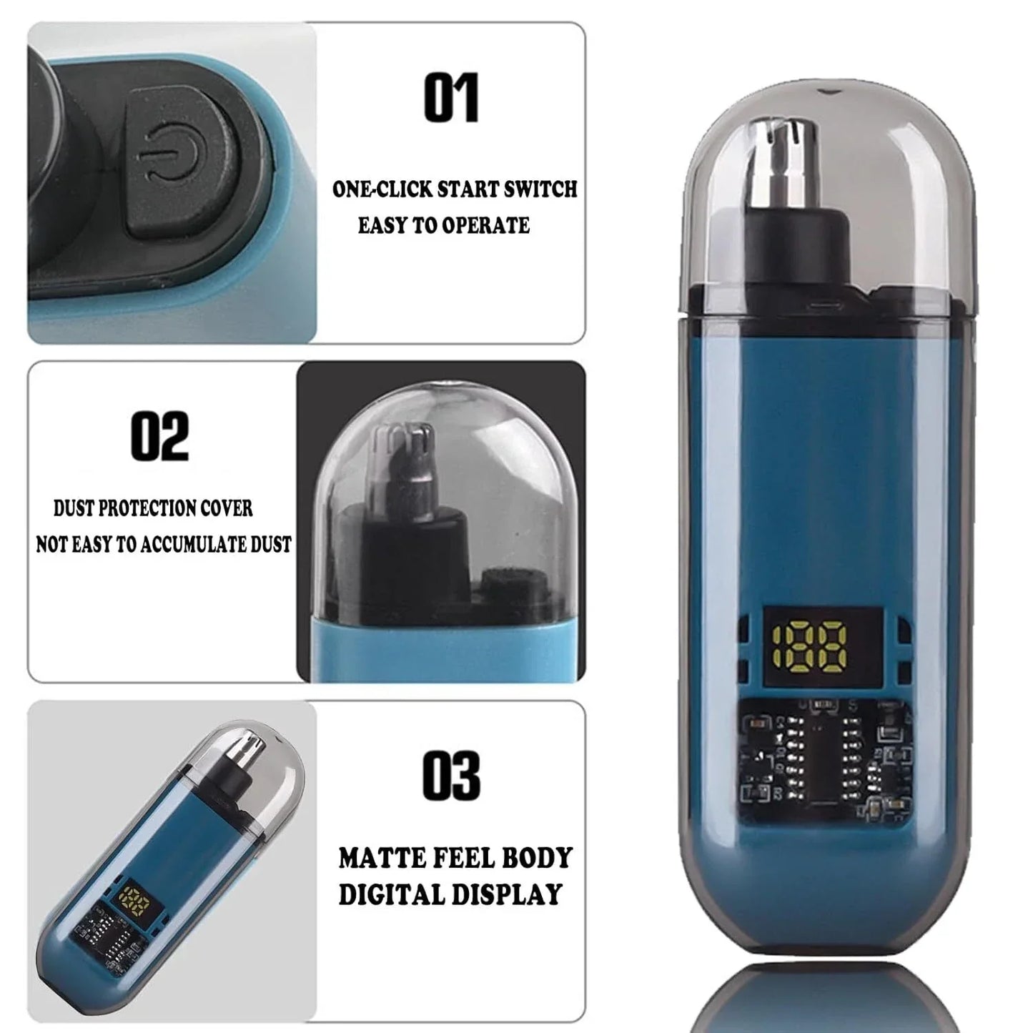 Electric Ear & Nose Hair Trimmer|Digital Display