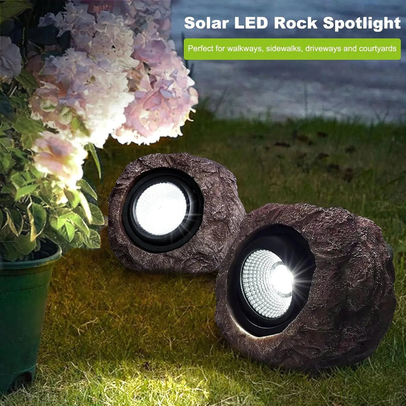 Solar Powered LED Rock Lamp