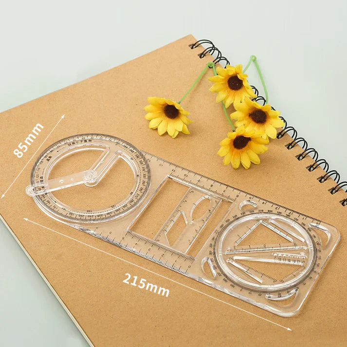 Multifunctional Geometry Ruler – Ideal for Math & Craftwork ⭐⭐⭐⭐⭐ (PACK OF 4)