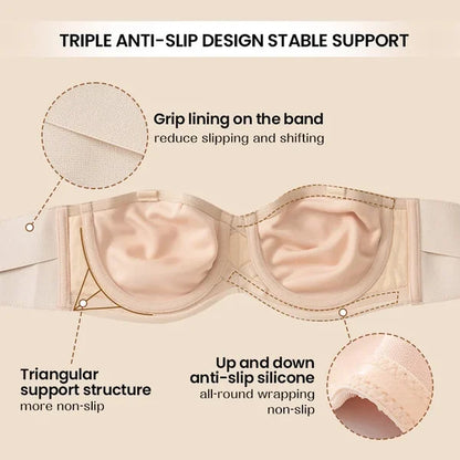 Full Support Seamless Strapless Convertible Bandeau Bra (Pack of 2)